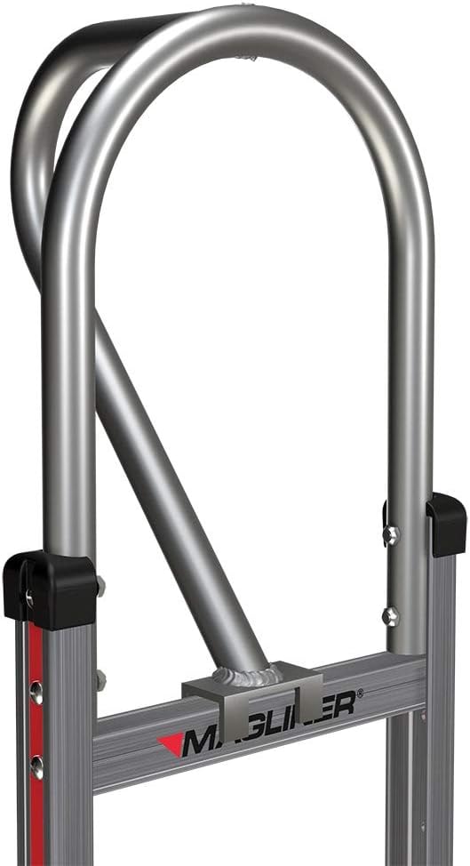 Magline HMK15AUA4 Aluminum Hand Truck, Vertical Loop Handle, Pneumatic Wheels, 500lbs Capacity