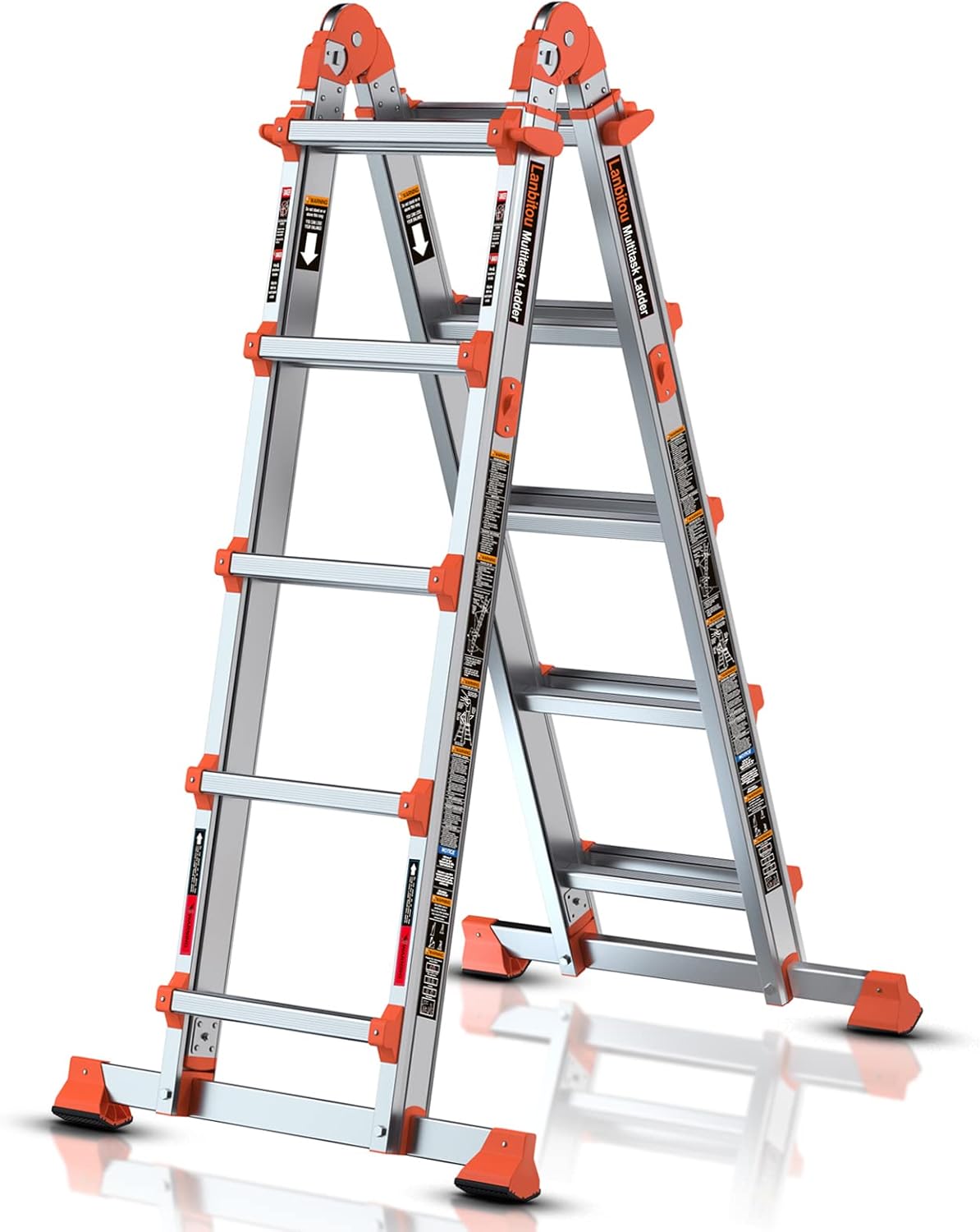 Ladder, A Frame 6 Step Ladder Extension, 22 Ft Anti-Slip Multi Position Ladder, Storage Folding Ladder, 330 lbs Security Load Telescoping Aluminum Ladders for Stairs Home Indoor Outdoor Roof