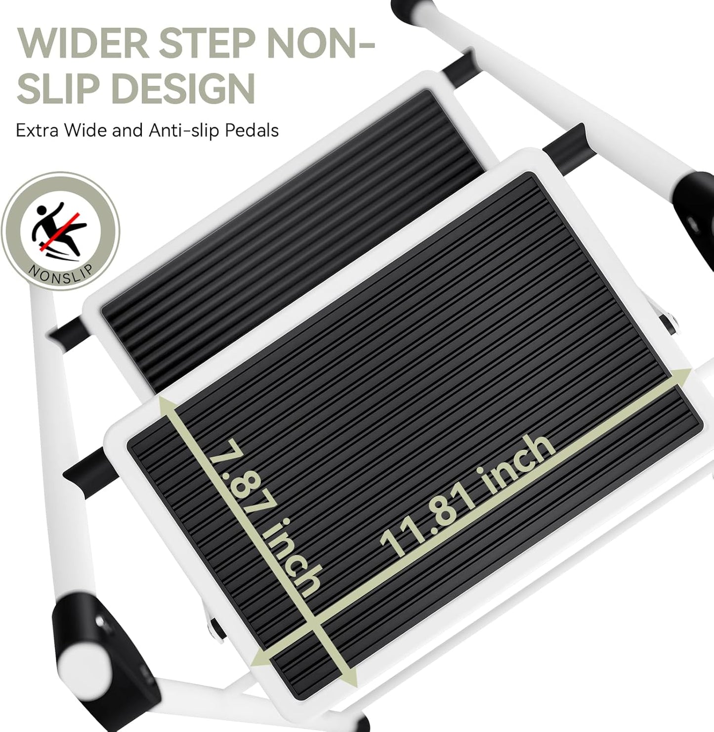 KINGRACK Step Ladder 4 Step Folding Step Stool for Adults with Handrails Heavy Duty Steel Sturdy Lightweight Collapsible Portable Step Ladder with Anti-Slip Wide Pedal,White