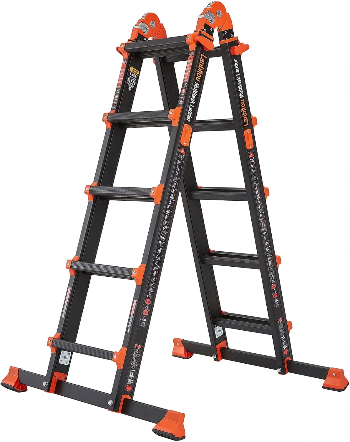 Ladder, A Frame 6 Step Ladder Extension, 22 Ft Anti-Slip Multi Position Ladder, Storage Folding Ladder, 330 lbs Security Load Telescoping Aluminum Ladders for Stairs Home Indoor Outdoor Roof