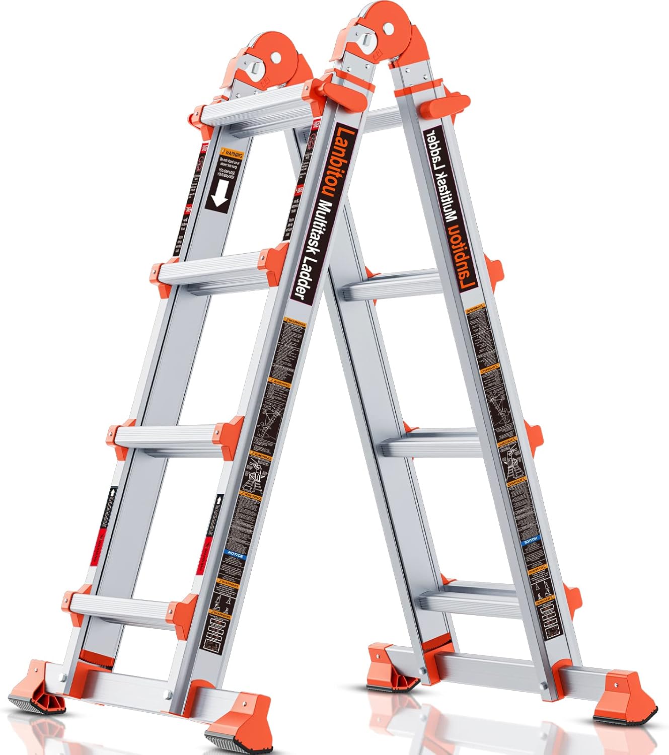 Ladder, A Frame 6 Step Ladder Extension, 22 Ft Anti-Slip Multi Position Ladder, Storage Folding Ladder, 330 lbs Security Load Telescoping Aluminum Ladders for Stairs Home Indoor Outdoor Roof