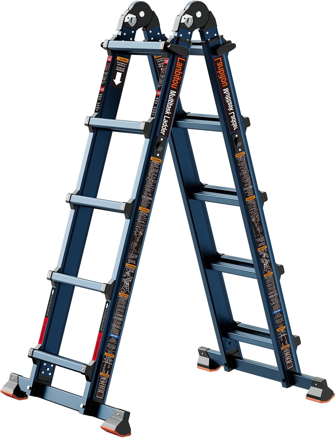Ladder, A Frame 6 Step Ladder Extension, 22 Ft Anti-Slip Multi Position Ladder, Storage Folding Ladder, 330 lbs Security Load Telescoping Aluminum Ladders for Stairs Home Indoor Outdoor Roof