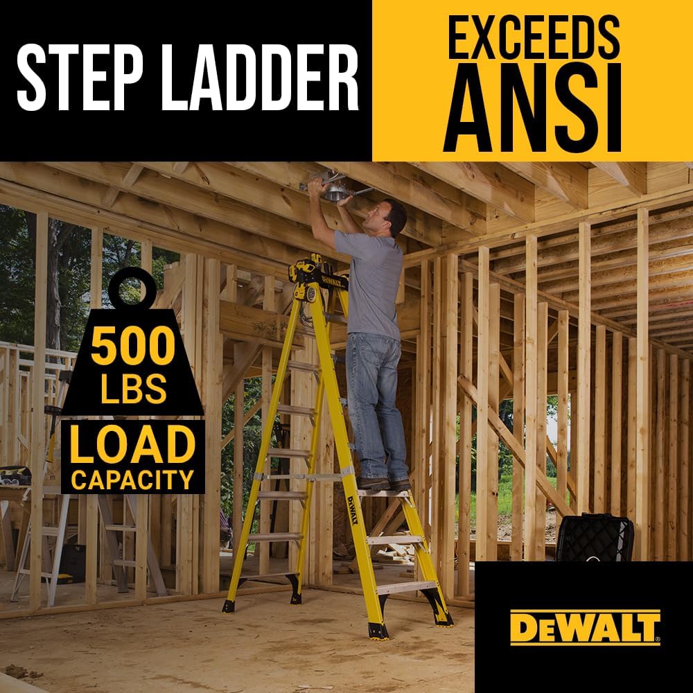 DeWalt 500lb Rated FG Stepladder 8' DXL3810-08
