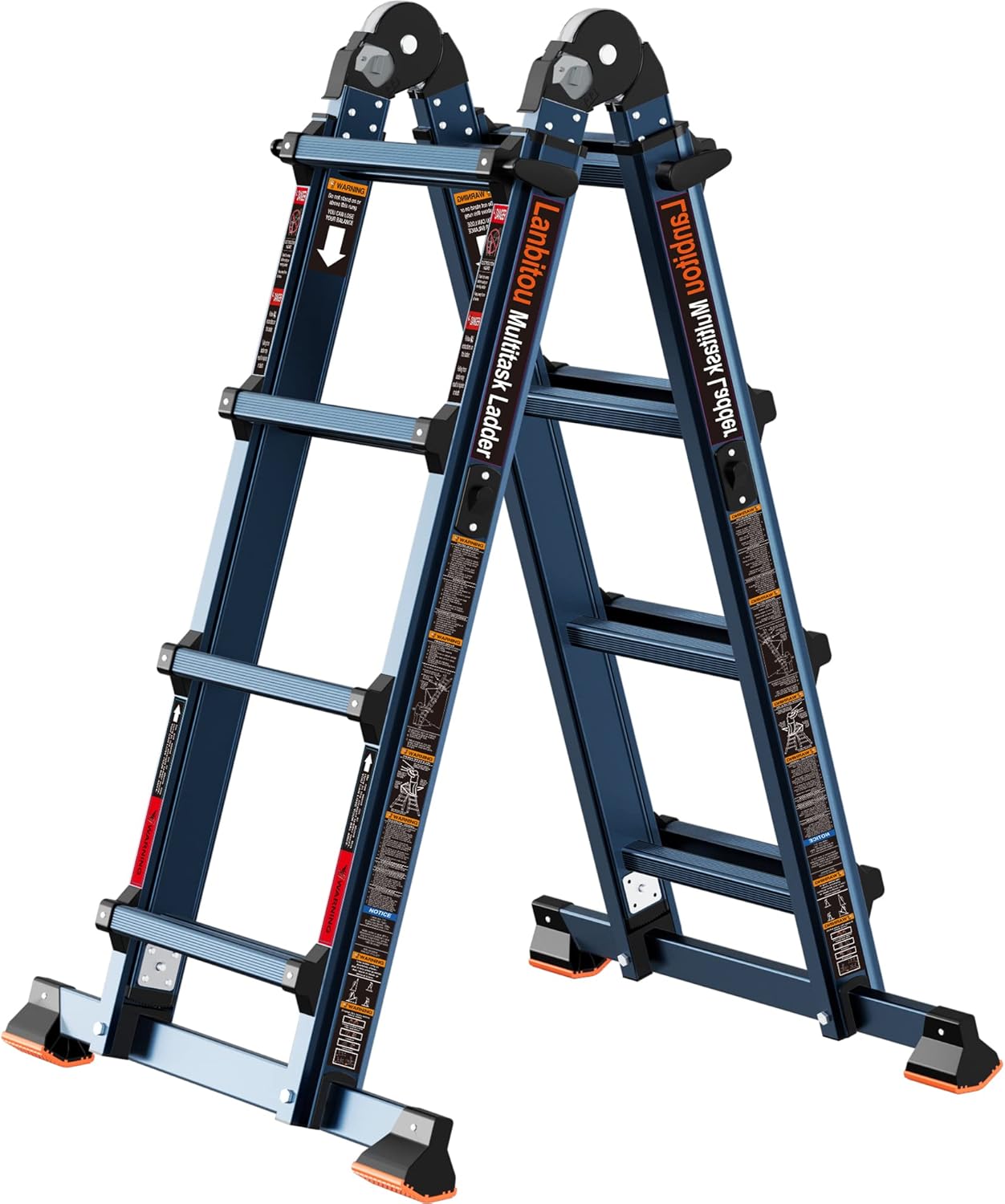 Ladder, A Frame 6 Step Ladder Extension, 22 Ft Anti-Slip Multi Position Ladder, Storage Folding Ladder, 330 lbs Security Load Telescoping Aluminum Ladders for Stairs Home Indoor Outdoor Roof