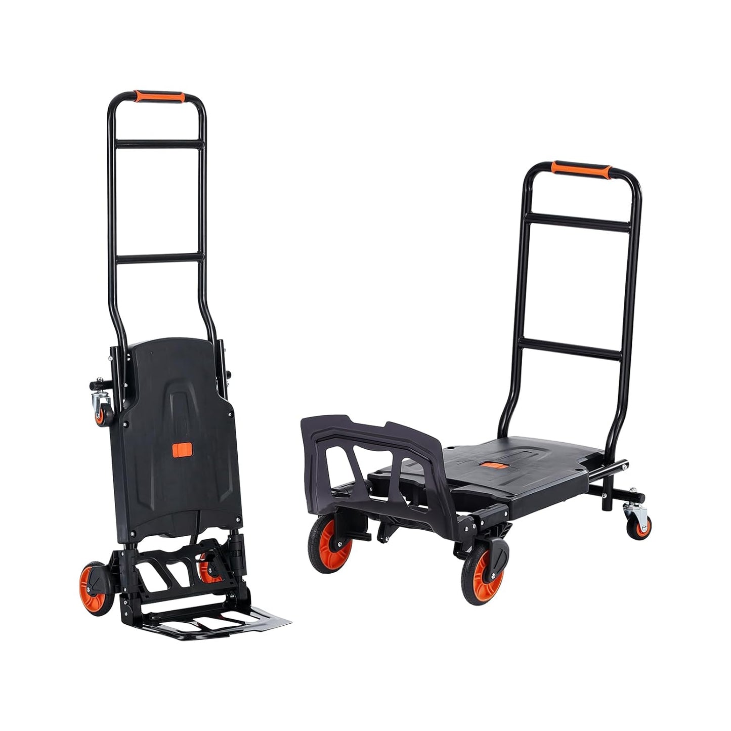 VEVOR Aluminum Truck, 2 in 1, 800 lbs Load Capacity, Heavy Duty Industrial Convertible Folding Hand Truck and Dolly, Utility Cart Converts from Hand Truck to Platform Cart with Rubber Wheels