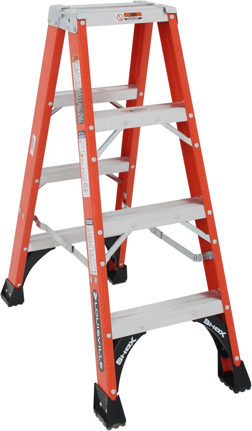 Louisville Ladder 6-Foot Fiberglass Twin Front Step Ladder, 375-Pound Load Capacity, Type IAA, FM1406HD