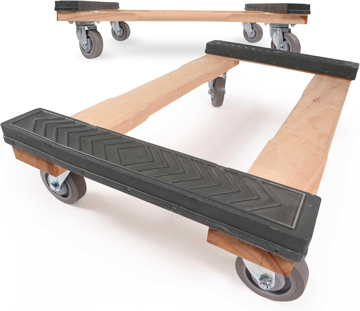 US Cargo Control Furniture Dolly Heavy Duty with Rubber Caps 18" x 32", 1,000 LBS Capacity, Heavy Duty 4 Wheel Dolly for Moving Furniture and Heavy Items, Non-Marking 4" Rubber Swivel Wheels