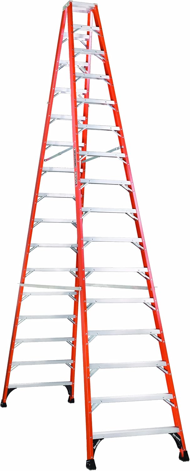 Louisville Ladder 6-Foot Fiberglass Twin Front Step Ladder, 375-Pound Load Capacity, Type IAA, FM1406HD