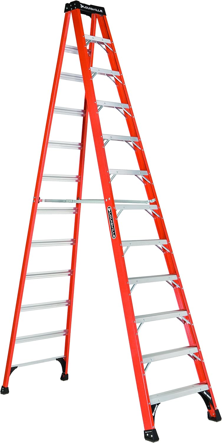 Louisville Ladder 8-Foot Fiberglass Step Ladder, 375-Pound Load Capacity, Type IAA, FS1408HD