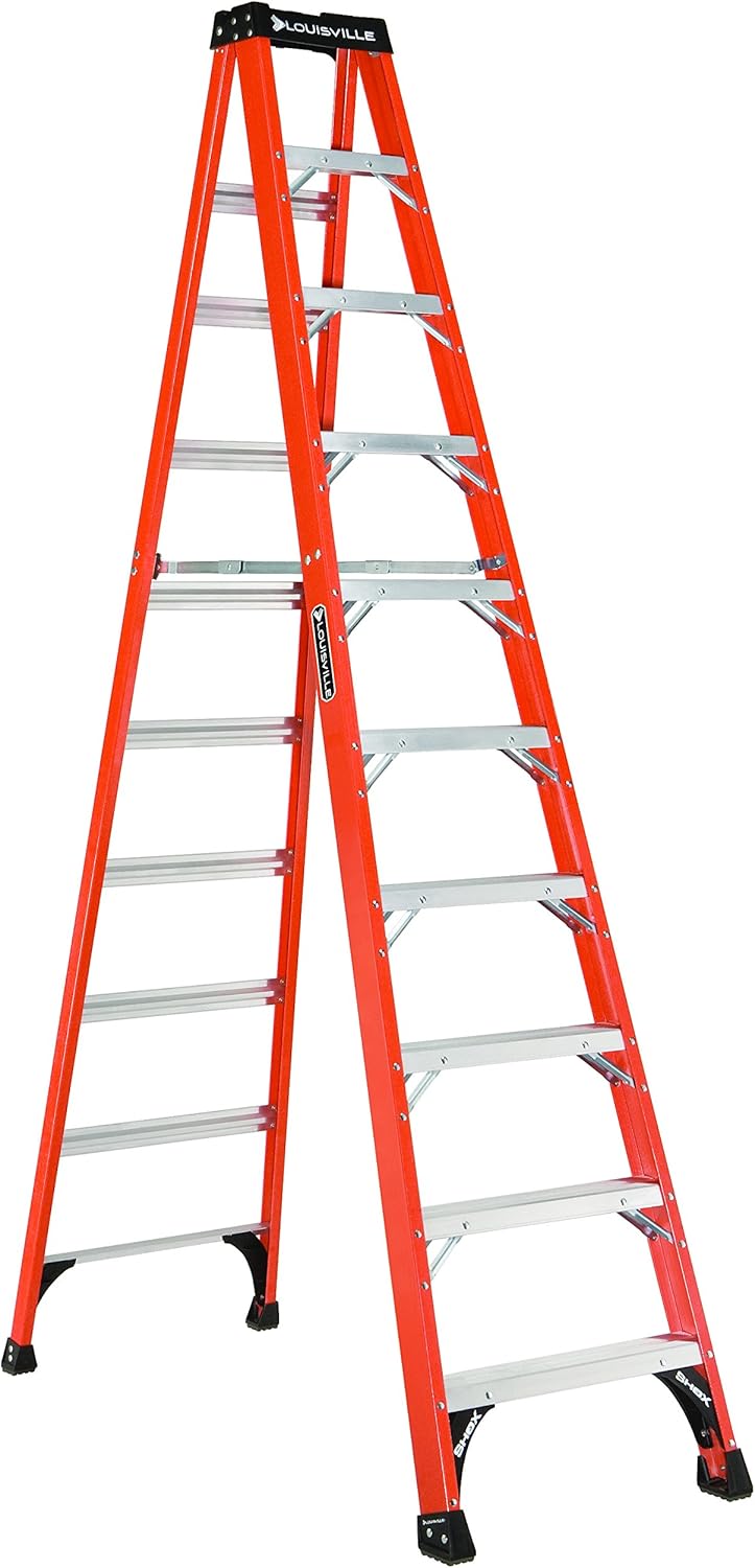 Louisville Ladder 8-Foot Fiberglass Step Ladder, 375-Pound Load Capacity, Type IAA, FS1408HD